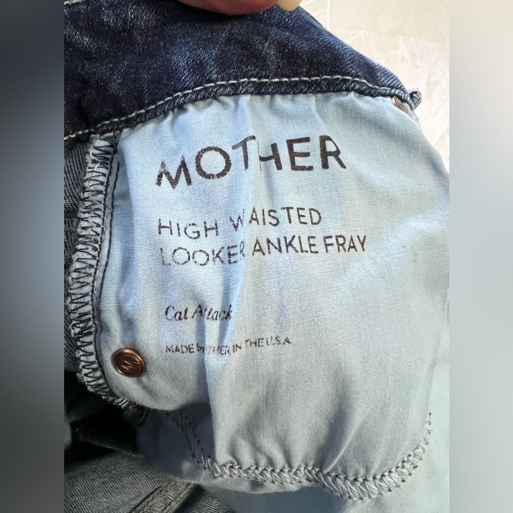 MOTHER Denim Undone Hem LOOKER Ankle Fray Skinny Jeans SZ 25 | Distressed - Picture 4 of 11